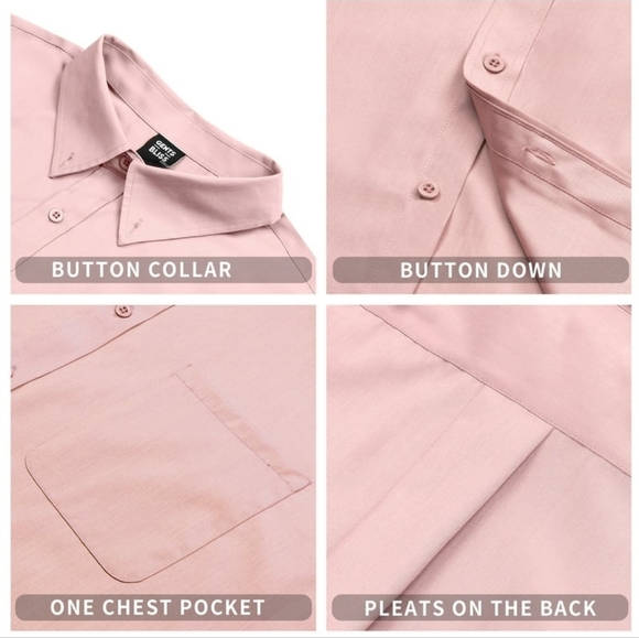 GENTS BLISS Long Sleeve Mens Dress Shirts Casual Solid Shirts for Men - Picture 4 of 4